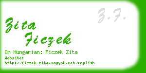 zita ficzek business card